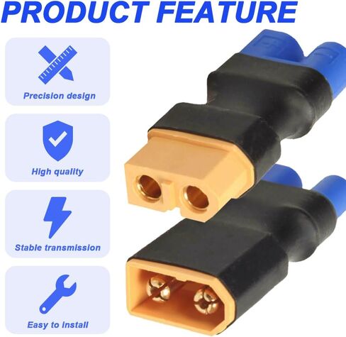 XT60 to EC3 Plug Adapter, EC3 Male to XT60 Female Plug & EC3 Female to XT60 Male Plug for RC FPV Drone Car Lipo NiMH Battery Charger ESC (4 Pack) in Saudi Arabia