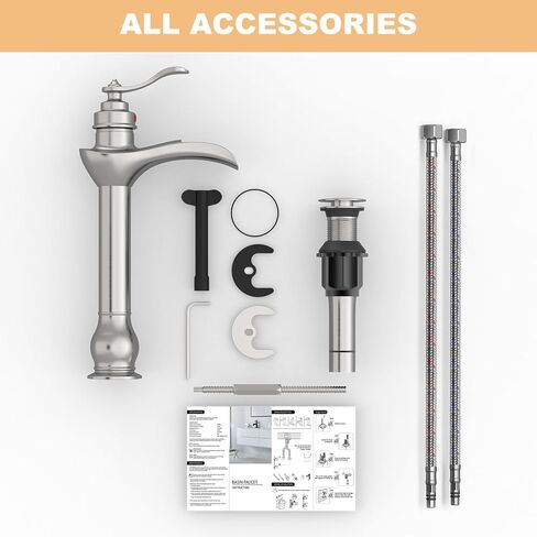 BWE الوعاء بالوعة صنبور صنبور الحمام البرونزي فرك مع مجموعة الصرف المنبثقة وخرطوم الإمداد بمقبض واحد فتحة واحدة الحمام الحمام الخلاط الغرور الخلاط الصنبور طويل القامة in Kuwait