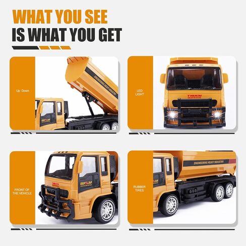 Remote Control Excavator Toys for Boys, RC Excavator Toy for Boys 3 4 5 6 7 8 Year Old Kids Christmas Birthday Gift，RC Digger Truck Construction Vehicles with Metal Shovel & Light in Saudi Arabia