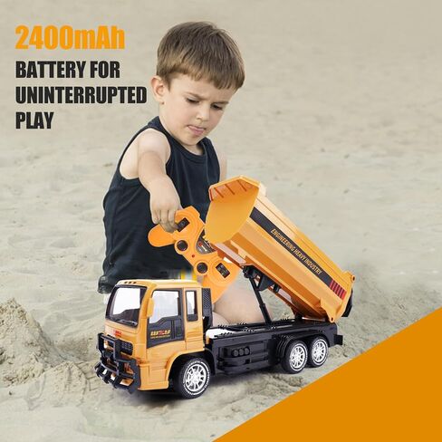 Remote Control Excavator Toys for Boys, RC Excavator Toy for Boys 3 4 5 6 7 8 Year Old Kids Christmas Birthday Gift，RC Digger Truck Construction Vehicles with Metal Shovel & Light in Saudi Arabia