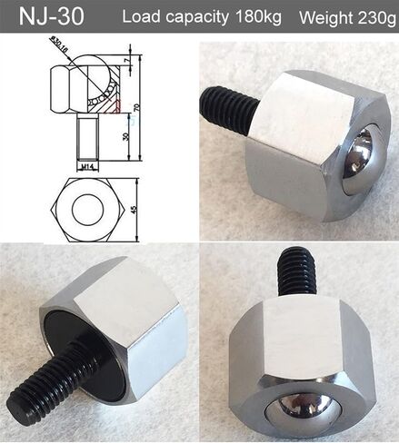 Universal Ball Bearing Casters Wheel with Screw High Load Equipment 1Pcs(NJ-38) in Saudi Arabia