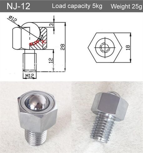 Universal Ball Bearing Casters Wheel with Screw High Load Equipment 1Pcs(NJ-38) in Saudi Arabia