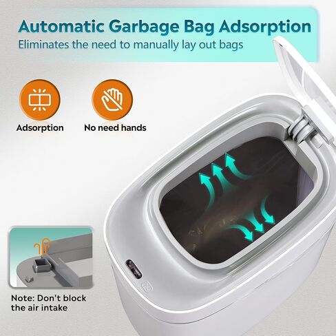 WLIVE Automatic Bathroom Trash Can with Lid, 9L/2.4Gallon, Motion Sensor Trash Can, 3 Modes, IPX5 Waterproof Small Waste Bin for Bathroom, Office, Dormitory, White + Gold in Saudi Arabia