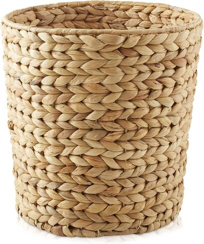 Casafield Water Hyacinth Waste Basket - Espresso, Woven Trash Can for Bathroom, Bedroom, Laundry Room, Home Office in Saudi Arabia