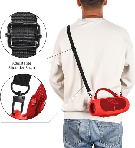 Silicone Case Compatible with JBL Charge 6 Portable Bluetooth Speaker Cover, Subwoofer Resistant Drop Crash, Mountaineering Hiking Outdoor Travel Carrying for JBL Charge6 case (Blue) in Kuwait