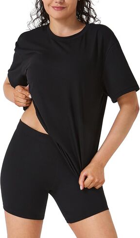 2 Piece Lounge Sets for Women, Short Sleeve Oversized Tee & Biker Shorts, Casual Summer Outfits Matching Set in Saudi Arabia