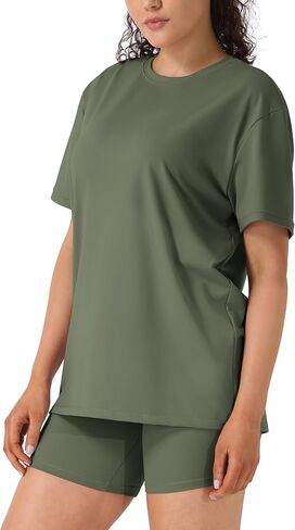 2 Piece Lounge Sets for Women, Short Sleeve Oversized Tee & Biker Shorts, Casual Summer Outfits Matching Set in Saudi Arabia