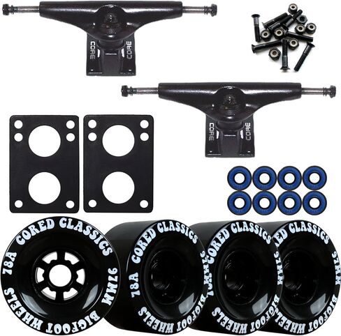 TGM Skateboards Core 6.0 Black Longboard Trucks Package Bigfoot 97mm Cored Classics Black in Kuwait