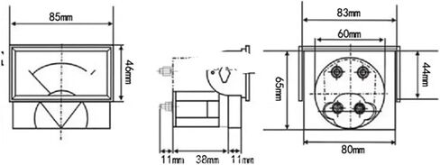 DC Voltmeter 69C17 100KV 2.5 المستوى 85 * 46mm (100kV (400UA)) in Kuwait