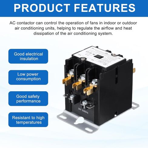 Dmiotech HVAC Touchor ، 3 عمود FLA 30 أمبير 240 فولت لفائف مكيف الهواء الموصل مكثف محرك AC محدد الغرض ، ul مدرج in Saudi Arabia