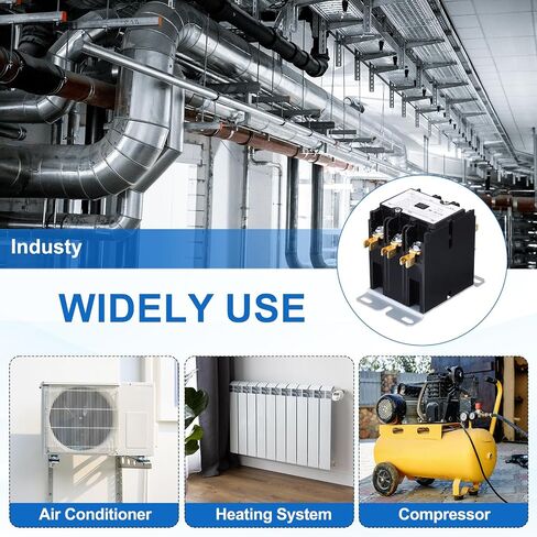 DMIOTECH HVAC Touchor ، 3 عمود FLA 50 أمبير 120 فولت لفائف مكيف مكيف موصل محرك مكثف محرك AC محدد الغرض ، UL مدرج in Saudi Arabia