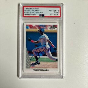 1990 Leaf Frank Thomas RC Rokie وقعت بطاقة البيسبول الخزفية PSA DNA - MLB Motophorged Baseball Cards in Kuwait