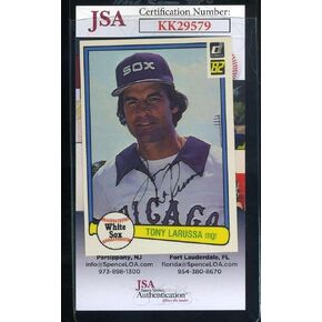 Tony Larussa JSA Coa Autograph 1982 Donruss Hand sucked - Baseball Slabbed Cards in Kuwait