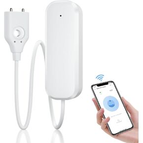 كاشف تسرب المياه Zigbee ، كاشف تسرب إنذار المياه في الطابق السفلي المنزلي ، إنذار تسرب تطبيق Ewelink ، الإخطار المنخفض للبطارية ، متوافق مع Alexa / Google Home ، Zigbee 3.0 Hub مطلوب in Kuwait