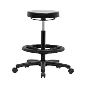 توماس ECOM PHBSO-RG-CF-RC البولي يوريثان البولي يوريثان عالية المقعد مع قاعدة نايلون أسود ، حلقة القدم الكروم ، العجلات in Kuwait