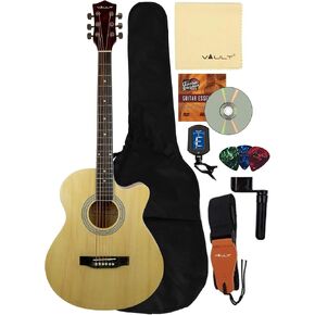EA-20 Full-Size Cutaway Acoustic Guitar - Sunburst Bundle with Gig Bag, Tuner, Picks, Strap, and String Winder in Saudi Arabia