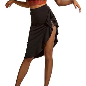 Asymmetrical Bodycon Latin Dance Skirt with Shorts High Low Salsa Ballroom Skirt for Women Dance Clothes in Saudi Arabia