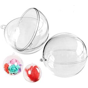XIANMU 10 Pack Clear Plastic Fillable Ornament Balls 60mm Christmas DIY Craft Ball for Christmas Party Decorations DIY Bath Bomb Mold Set in Kuwait
