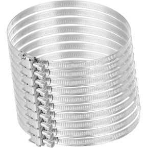 uxcell 20 Inch 430 Stainless Steel Duct Clamps, 10 Pcs Adjustable Hose Clamps with Worm Gear Pipe Clamp Air Duct Clamp for Flexible Ducting Heating Cooling Exhaust Ventilation in Saudi Arabia