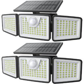 2500LM Solar Lights Outdoor with Motion Sensor,3 Head 270° Wide Angle Street Area Lights, IP65 Waterproof Security Lighting with 3 Modes(Non-Remote,2 Pcs) in Saudi Arabia