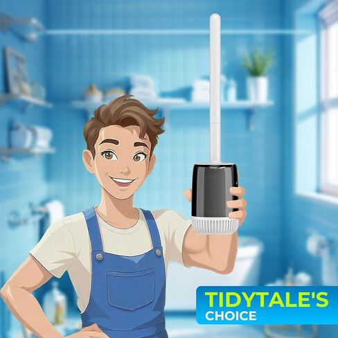 فرشاة المرحاض للسيليكون وحاملها مع رأس فرشاة على شكل حرف L ، فرشاة مرحاض مثبتة على الحائط مع مقابض طويلة غير قابلة للانزلاق ، فرشاة منظف مرحاض مضغوط مناسبة لمقطورات RV والحمام (حزمة واحدة) in Kuwait