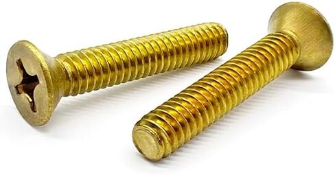 (100 Pieces) #6-32x3/8" Brass Phillips Flat Head Machine Screws in Saudi Arabia