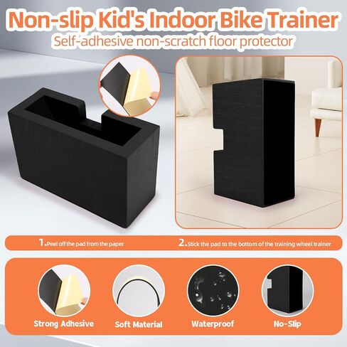 Bike Training Wheel Trainer,Indoor Kid Bike Riding Training Wheels Stabilizers,Pedal Cycle Block Holder with 2 Anti-Slip Pads,Home Trainer for Kids Bicycle with Training Wheels,Safe & Stable - Wooden in Kuwait