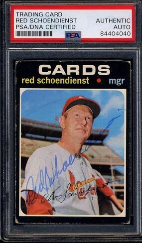 وقعت Schoendienst PSA DNA COA 1971 Topps Autograph - بطاقات موقعة للبيسبول in Saudi Arabia