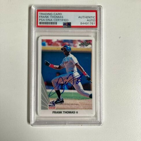 1990 Leaf Frank Thomas RC Rokie وقعت بطاقة البيسبول الخزفية PSA DNA - MLB Motophorged Baseball Cards in Kuwait