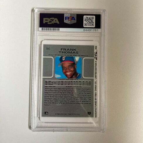 1990 Leaf Frank Thomas RC Rokie وقعت بطاقة البيسبول الخزفية PSA DNA - MLB Motophorged Baseball Cards in Kuwait