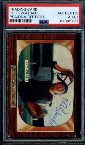 تم توقيع إد فيتزجيرالد PSA DNA COA 1955 Bowman توقيعه - بطاقات موقعة للبيسبول in Saudi Arabia