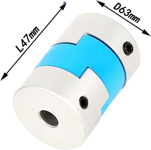 D63L47 Aluminum Alloy Cross Slider Coupling Adjustment Eccentric Screw Motor Clamping Large Angle Cross Type Coupling 1Pcs(14x17) in Saudi Arabia