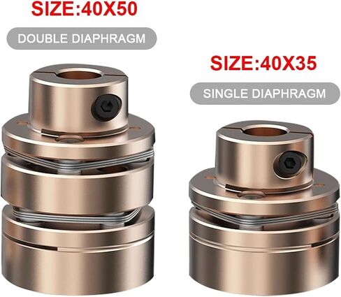 LED1-B-D40L35 LED2-B-D40L50 Flange Coupling LED D40L35/50 Flexible Motor Shaft Coupler Aluminium Diaphragms Universal Joint for 3D Printer 1Pcs(LED2-B-D40L50-6X8) in Kuwait