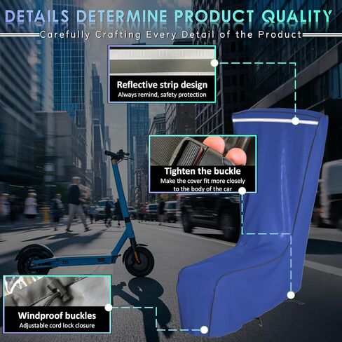 Electric Scooter Cover,1680D Heavy Duty Waterproof and Dustproof Oxford Cloth, UV Resistant & Anti-Scratch, Includes Storage Pouch,A Better Fitting Electric Scooter Cover (45x8x47) in Saudi Arabia