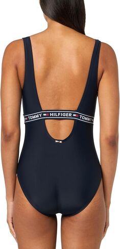 Tommy Hilfiger Women's Keyhole Logo Tape One Piece Swimsuit in Saudi Arabia