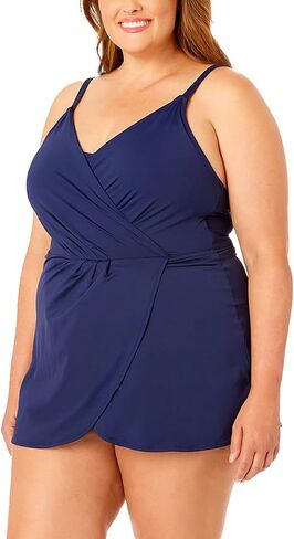 Lands' End Women's Skirted Wrap One Piece Swimsuit Swim Dress in Saudi Arabia