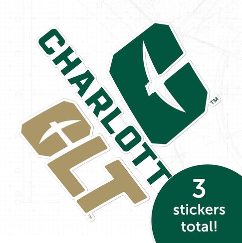 Desert Cactus University في North Carolina Charlotte Sticker UNCC Forty Niners 49ers Vinyl Scals Laptop Bottle Car Scrapbook T5 (النوع 5-1) in Saudi Arabia