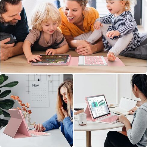 Ipad Air 11 Inch (M3 2025 ، M2 2024) مع لوحة المفاتيح ، لوحة مفاتيح مغناطيسية قابلة للشفاء قابلة للتعديل قابلة للتعديل مع حامل قلم رصاص وقلم عالمي للهواء 5/4 10.9 ، الأسود ، الأسود in Saudi Arabia