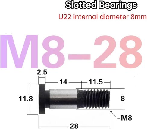 1pcs t-slot u-slot تحمل U22T22 مسار بكرة العجلة التي تحمل أكثر من 12 محور 8 * 22.5 * 14.5 * 13.5 مم (T22) in Kuwait