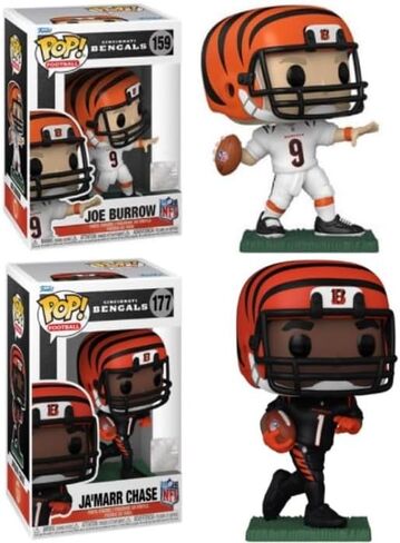 Funko Joe Burrow/Ja'Marr Chase (Cincinnati Bengals) NFL Pop! Combo (2) in Saudi Arabia