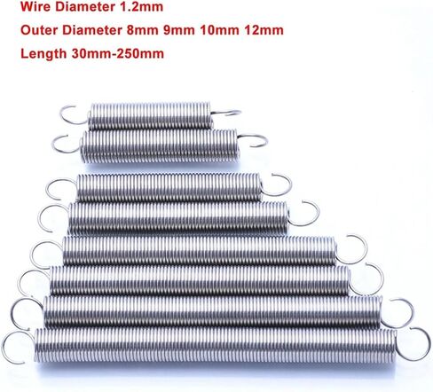 الينابيع ، الينابيع التمديد ، سلك springnickel الانضغاط ， عنصر النيكل النابض الفولاذ المقاوم للصدأ ، الينابيع المعدنية 1/2pcs 304 توتر من الفولاذ المقاوم للصدأ سلك الينابيع ديا 1.2 مم S الأسطوانية الأسطوانية التراجع in Kuwait