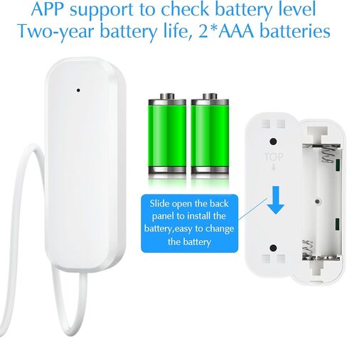 Zigbee Water Leak Detector, Water Alarm Leak Detector for Home Basement, Ewelink APP Leakage Alarm, Low Battery Notification, Compatible with Alexa / Google Home, ZigBee 3.0 Hub Required in Kuwait