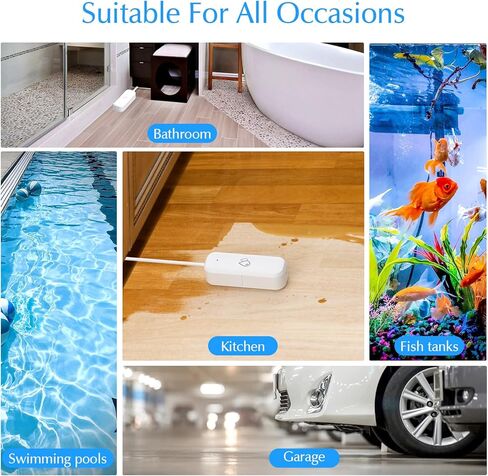 Zigbee Water Leak Detector, Water Alarm Leak Detector for Home Basement, Ewelink APP Leakage Alarm, Low Battery Notification, Compatible with Alexa / Google Home, ZigBee 3.0 Hub Required in Kuwait