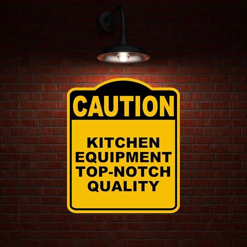 KITCHEN EQUIPMENT TOP-NOTCH QUALITY Caution Yellow Black Aluminum Composite Sign 8.5 x 10 inches in Kuwait
