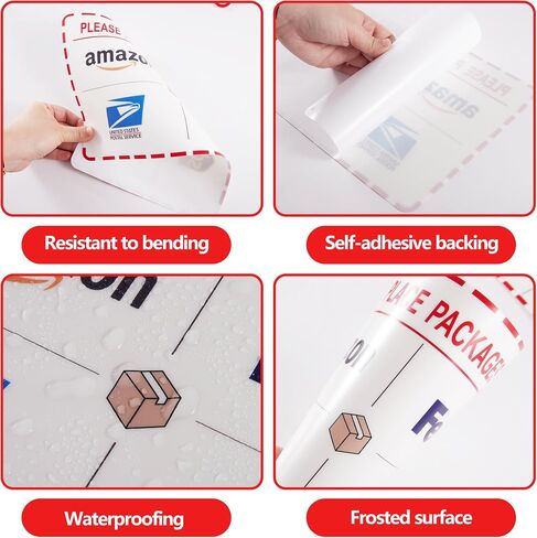 Please Leave Packages and Deliveries Here Sign，Self-Adhesive Waterproof and Durable Delivery Signs for Packages, Please Place Packages in Box for Home，Office，Shop，Door in Saudi Arabia