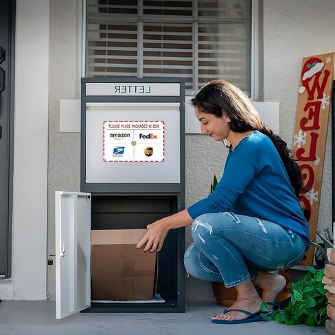Please Leave Packages and Deliveries Here Sign，Self-Adhesive Waterproof and Durable Delivery Signs for Packages, Please Place Packages in Box for Home，Office，Shop，Door in Saudi Arabia