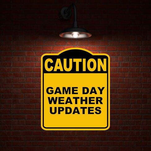 تحديثات الطقس في يوم اللعبة تحذير علامة مركبة من الألومنيوم الأسود الصفراء 20 × 24 بوصة in Kuwait