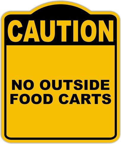 لا توجد عربات غذائية خارجية تحذير علامة مركب من الألومنيوم الأسود الصفراء 8.5 × 10 بوصات in Kuwait