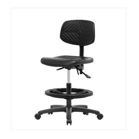 توماس ECOM PMBCH-RG-T1-A0-BF-RC كرسي متوسط ​​مقعد البدلاء مع قاعدة نايلون أسود ، وزمان وبدون ذراع ، حلقة القدم السوداء ، العجلات in Kuwait