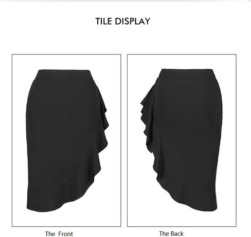Asymmetrical Bodycon Latin Dance Skirt with Shorts High Low Salsa Ballroom Skirt for Women Dance Clothes in Saudi Arabia
